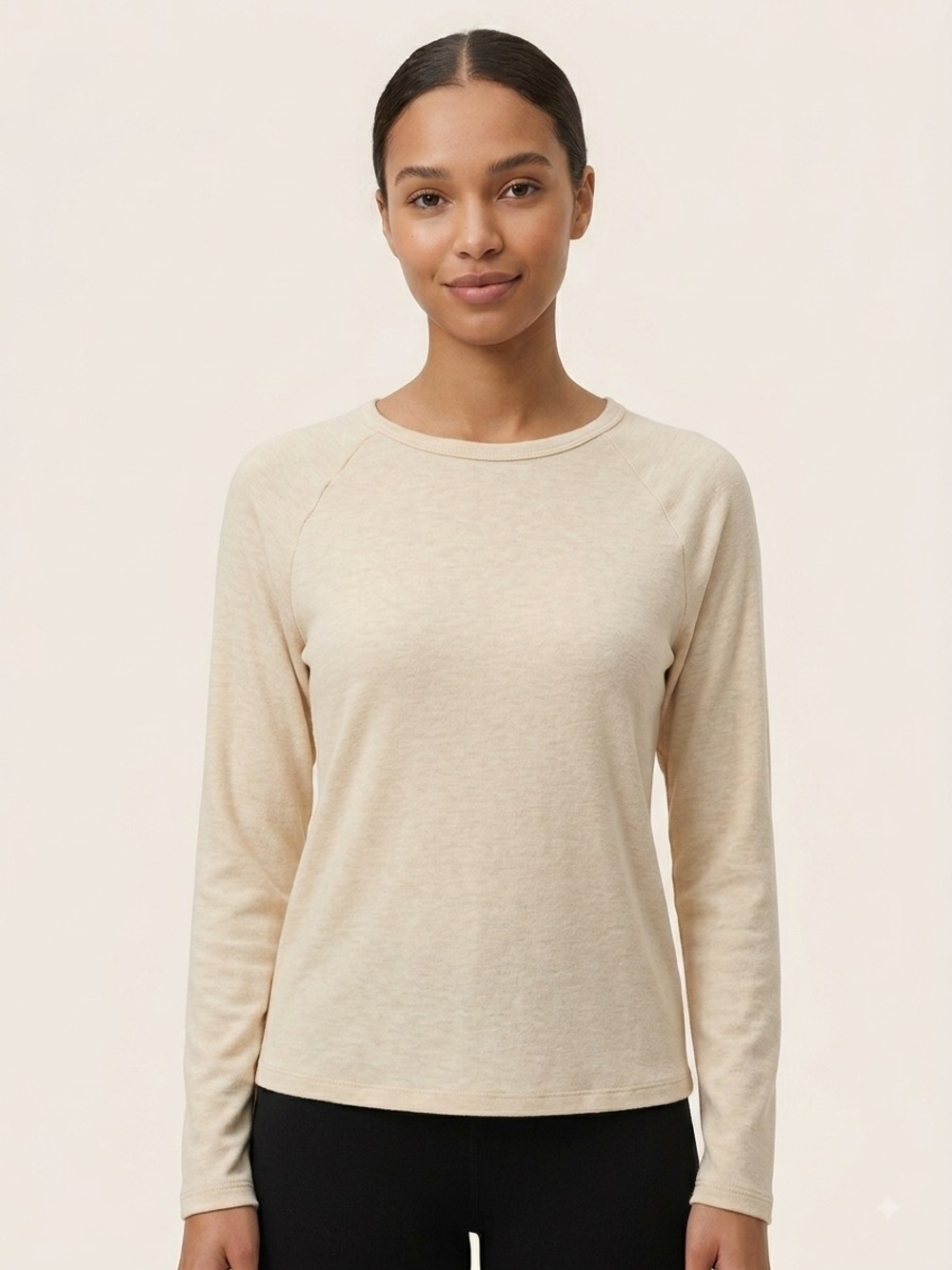 Wilfred Free Aritzia Free Lounge Long Sleeve Crewneck Beige XS